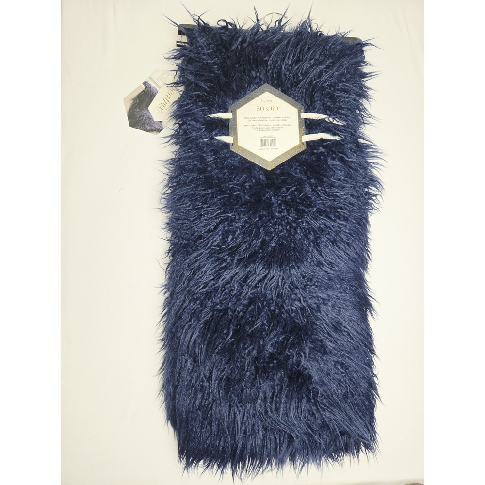 Beatrix throw blanket NWT blue shaggy fuzzy 50x60